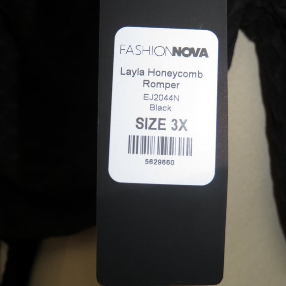 Layla Honeycomb Romper - Black - Picture 5 of 5